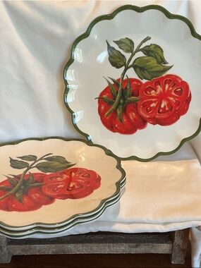 Melamine Tomato Inspired indoor/Outdoor Salad Plates -
Set of 4